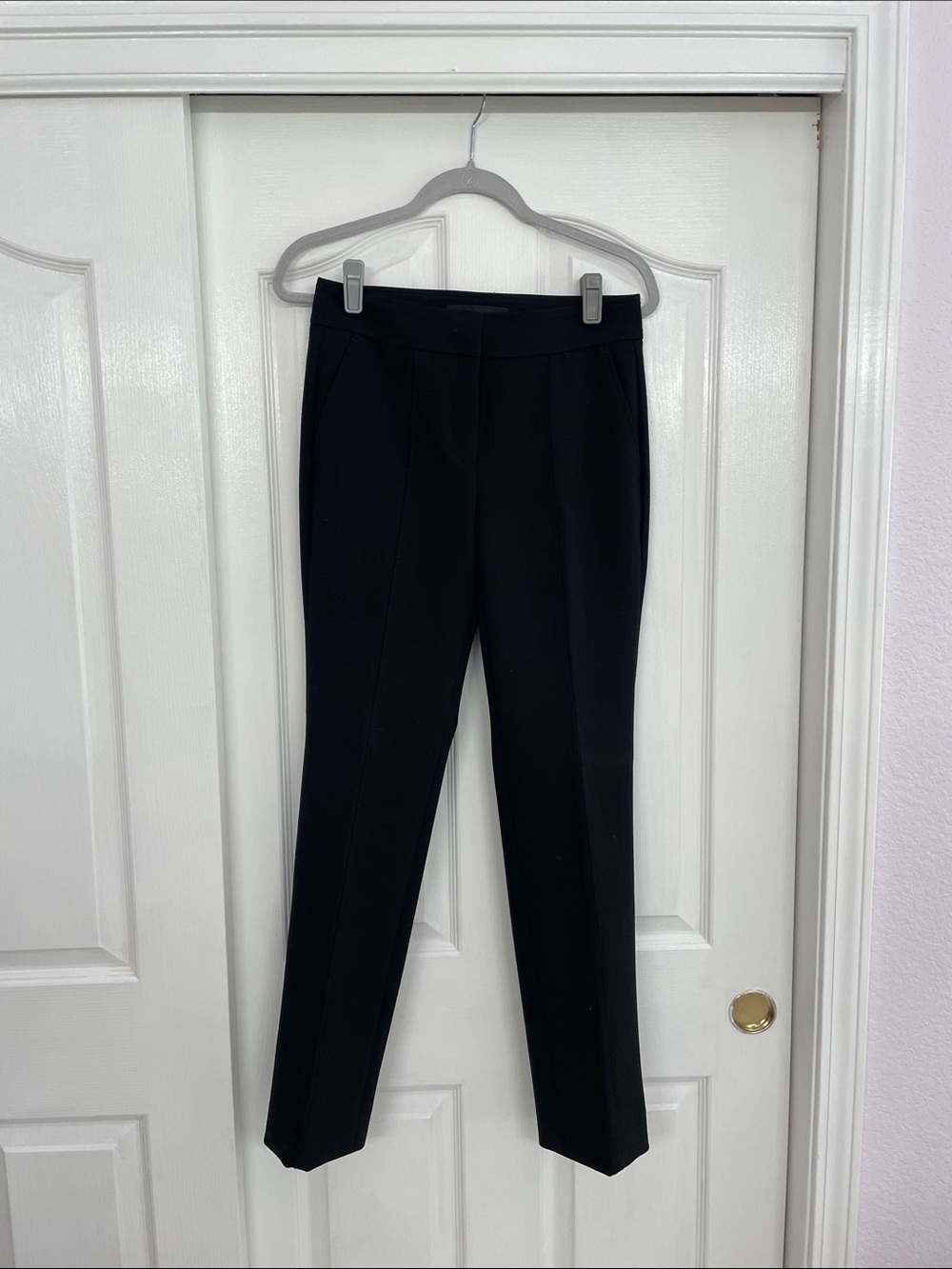 White House Black Market Black Straight-Leg Ponte Trousers